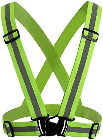 Reflective Vest for High Visibility Fully Adjustable &amp; Multi-purpose: Running, Cycling, Motorcycle Safety, Dog Walking - High Visibility Neon (Green)