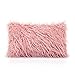OJIA Deluxe Home Decorative Super Soft Plush Mongolian Faux Fur Throw Pillow Cover Cushion Case (12 x 20 Inch, Blush Pink)