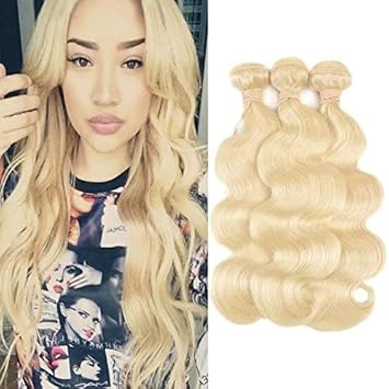 Amazon Com Fashion Queen Hair 613 Bundles Body Wave 613 Blonde