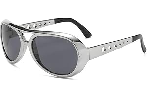 Townus 50’s 60’s Disco Sunglasses Golden Celebrity Costume Glasses for Halloween Cosplay Dress Up