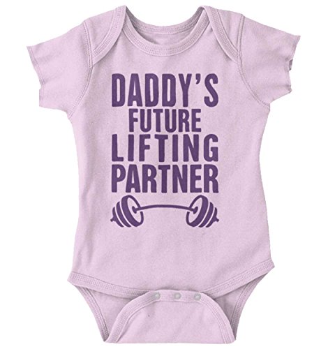 Daddys Lifting Partner Funny Cute Workout Exercise Baby Onesie Bodysuit
