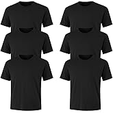 6-Pack Bulk Men’s T-Shirts – Soft Pre-Shrunk Premium Cotton, Short Sleeves, Reinforced Collar, Crew Neck, Casual Fit