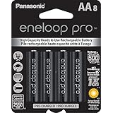 Panasonic BK-3HCCA8BA eneloop pro AA High Capacity Ni-MH Pre-Charged Rechargeable Batteries, 8 Pack