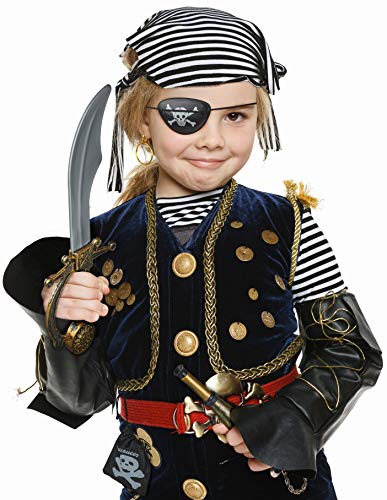 Balinco Piratenset 5-teilig bestehend aus Säbel + Augenklappe + Goldener Ohrring + Fernrohr + Totenkopfbeutel - Kostüm… – Bild 8