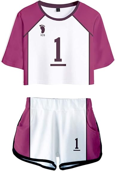 Topcos Womens Girls Shiratorizawa High School Volleyball Uniform Jersey Haikyuu Cheerleading Cosplay Crop Tops And Shorts Set At Amazon Women S Clothing Store