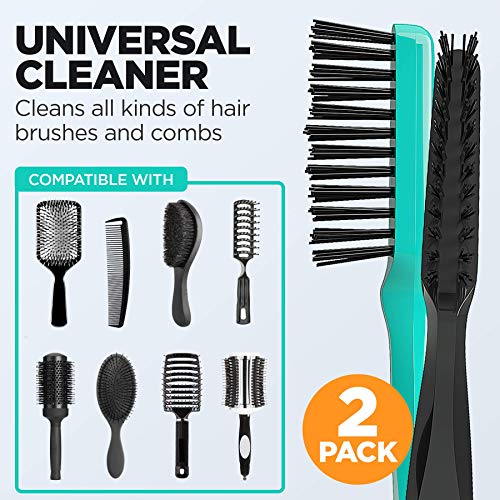 SuiteMade HeavyDuty Hair Brush Cleaner Tool 2PACK Removes Hair To