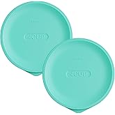 Replacement Lids for Pyrex 7201-PC 4 Cup, Silicone Round Storage Cover Lid for Anchor Hocking Glass Bowl 2 Pack Turquoise