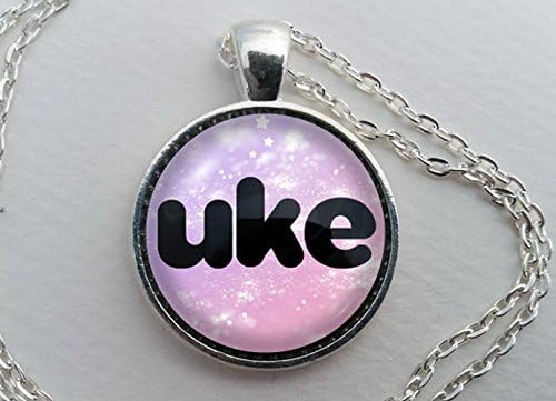 Custom Uke Necklace, Glass Dome Pendant, Anime Gift, Round Text Art Cabochon Charm Jewelry, Seme, Yaoi
