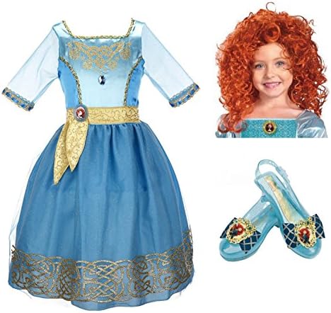 Disney Pixar Brave Merida Costume Set - Dress, Wig, and Shoes