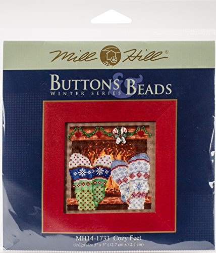 Cozy Feet Beaded Counted Cross Stitch Kit Mill Hill Buttons & Beads 2017 Winter Series MH141733