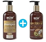 WOW Hair Strengthening Shampoo + WOW Hair Conditioner Set (10fl.oz each) - No Sulfates, Parabens or Silicones (1 Pack Combo)
