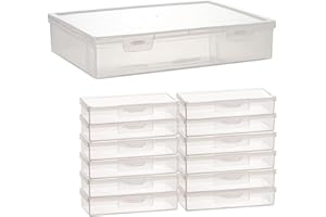 Vidifor 13pcs Plastic Bead Organizers Containers, Transparent Boxes with Latching Lid for Crafts, Jewelrys, Office Supplie, Small items (White Full -1 pack)