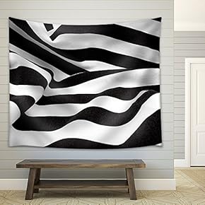 Black and White Fabric Creates a Swirl or Zebra Effect - Fabric Wall Tapestry Home Decor - 51x60 inches