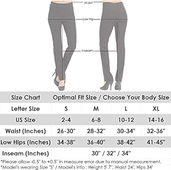 size 10 pants in inches