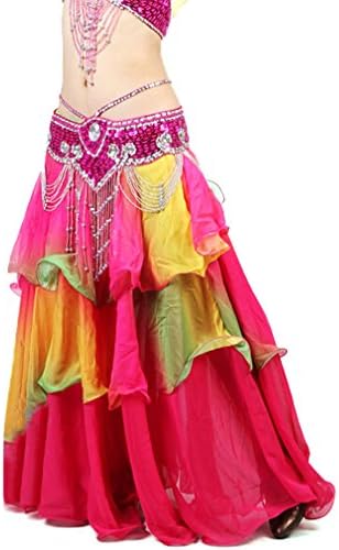 Belly Dance Colorful Maxi Skirt Dress, Performace Halloween Dancing Costume