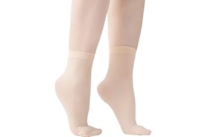 TOOTCPS Cuulrite Girl's Ballet Thin Seamless Silk Without Heel, Pack of 3 Socks, Nude*3 Pairs, Medium