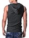 Ohoo Mens Slim Fit Hooded Sleeveless Hoodie Henley Button Ribbed Tank Top