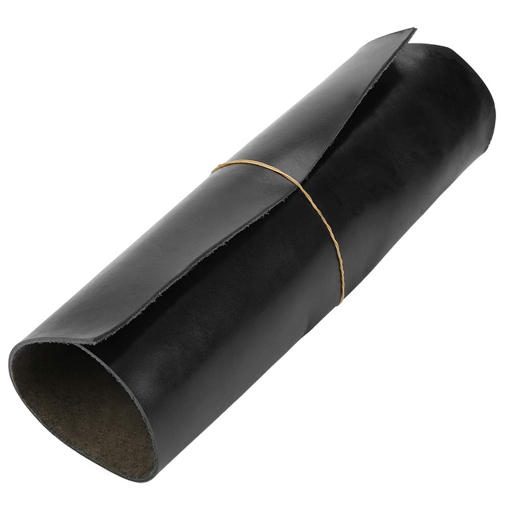 Fydun Vegetable Tanned Leather, 1SF Vegetable Tanned Tooling Leather Piece Natural Leathercraft Black (30 * 30 * 0.2cm)