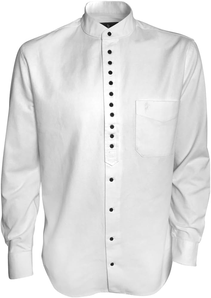 Traditional Irish Grandfather, Men's Long-Sleeve Collarless Shirt