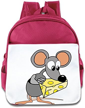 XJBD Custom Cool A Mouse And Cheese Boys And Girls Schoolbag For 1-6 Years Old Pink