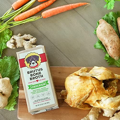 Brutus Chicken Broth for Dogs All Natural Chicken Bone Broth for Dogs