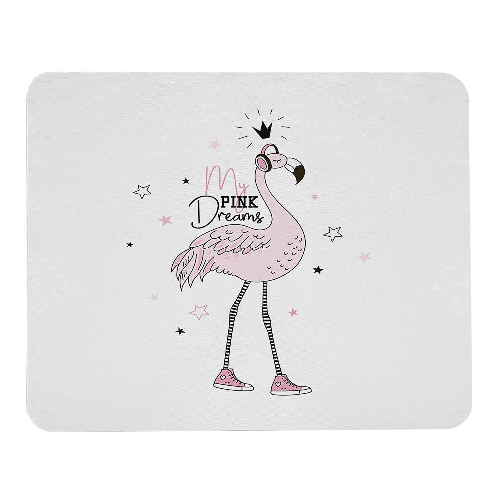 Flamingo Mauspads tragen Turnschuhe und Kopfhörer meine rosa Träume