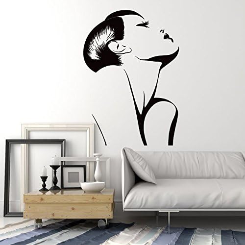 Wall Sticker Vinyl Decal Fashion Hot Sexy Girl Woman Barber Salon Spa (ig1276) (M 22.5 in X 35 in, Black)