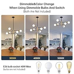 RUIYEY Modern Chandeliers for Dining Room, Black