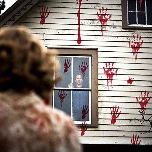 Halloween Party Decorations Zombie Vampire Halloween Party Decor Bloody Hand Footprints Window Wall Decals Zombie Vampire Party Supplies Decorations for Kids Party Floor Sticker Clings