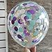 Mermaid Confetti Balloons 20pcs, White Dark Purple Light Purple Aqua Blue Gold Confetti Balloon 12