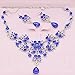 Gbell Clearance! Charm Wedding Bridal Crystal Necklace Earrings Jewelry Set Fine Rhinestone Women's Prom Jewelry Statement (Blue)