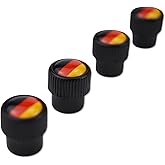 (Set of 4) Metal Auto Tire Valve Stem Cap Cover with Resin German Flag Stripes Emblems Trim for Porsche Mercedes Audi BMW VW Golf Opel Deutsch-Ness