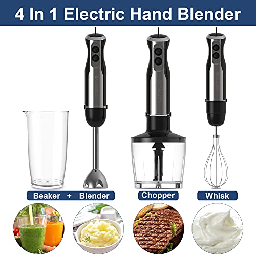 Wancle Immersion Hand Blender Set Stick Blender 16Speed 4in1 With