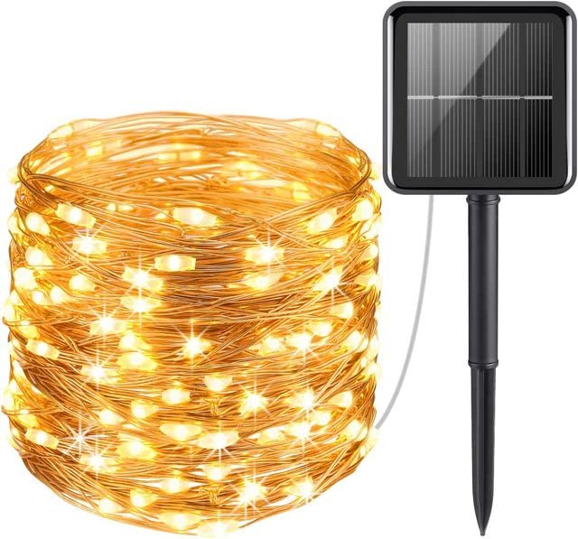 BEL AIR HOME - Solar String Lights 100 LED 10M - Warm 3000K Outdoor Decoration - Auto-On at Dusk - Weatherproof - Multiple Lighting Modes - Garden, Terrace, Façade