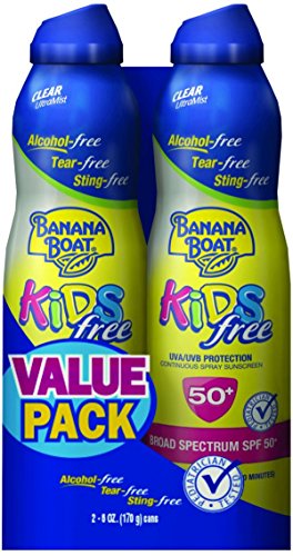 Banana Boat Kids Ultra Mist Tear-Free Sting Free Twin Pack Sunscreen Spray SPF 50, 6 Ounce, 2 Count (Pack of 6)