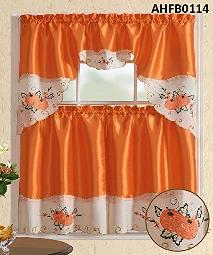 Amazon Com Comfy Deal 3 Pieces Off White And Orange Embroidery