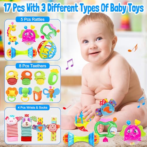Baby Rattles Toys for 0-6 Months 18 PCS Infant Toys 0-3 Month