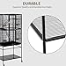 SUNCOO 63 Inch Large Bird Cage Heavy Duty Flight Cage Wrought Iron Aviary for Parrot Budgie Parakeet Cockatoo with Wooden Perch Stairs Steel Bowl Storage Shelf Rolling Stand Wheelsthumb 4