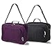 5 CITIES 16 Inch Carry On Hand Luggage Flight Duffle Bag, 2nd Bag or Underseat, 19L (Black + Plum)