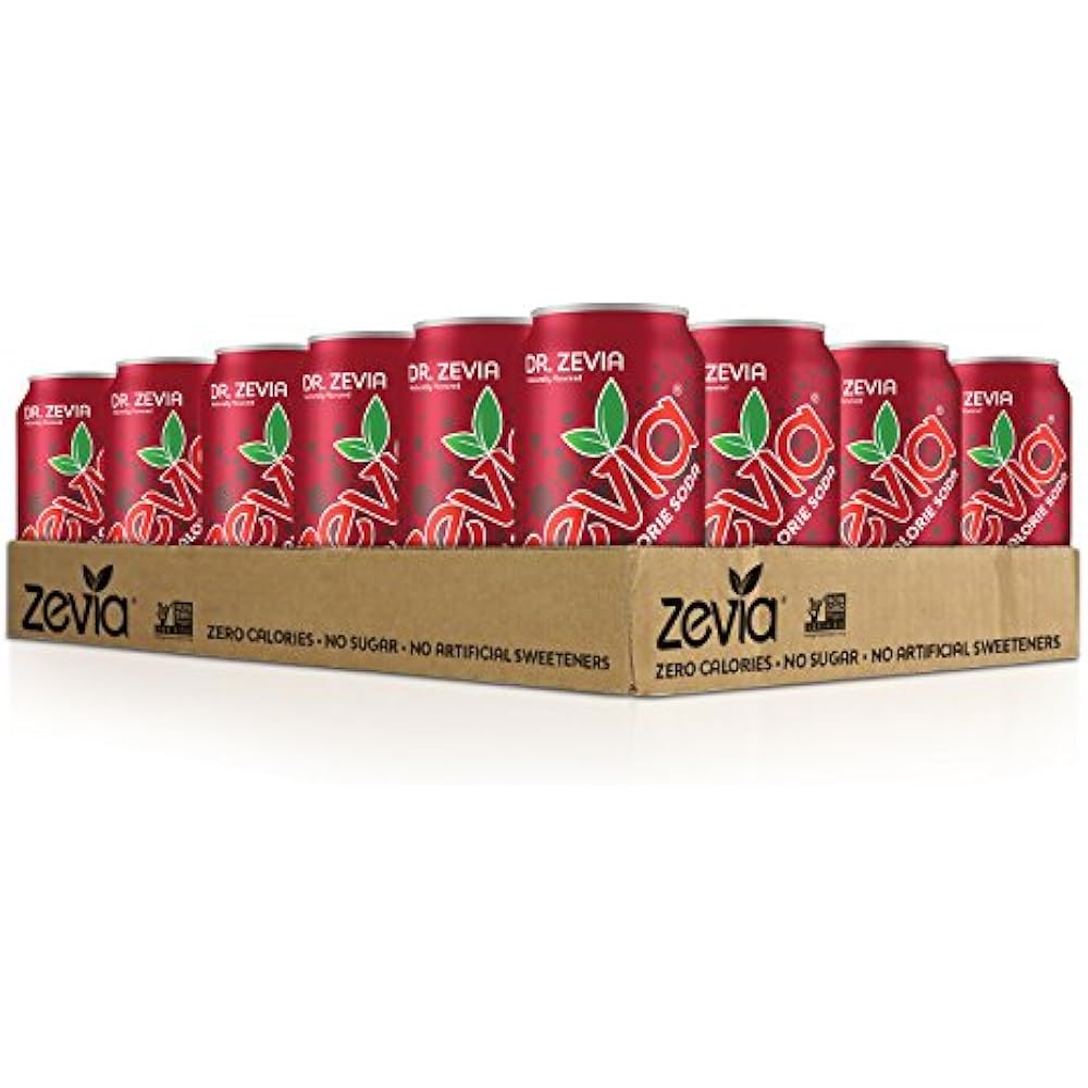 Zevia Soft Drinks Zero Calorie Soda, Dr. Zevia, Naturally Sweetened (24