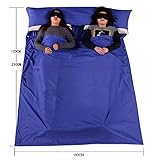 Outgeek Double Sleeping Bag Liner Lightweight 2 Person Sleep Sack Convenient for Camping Travel Hotel