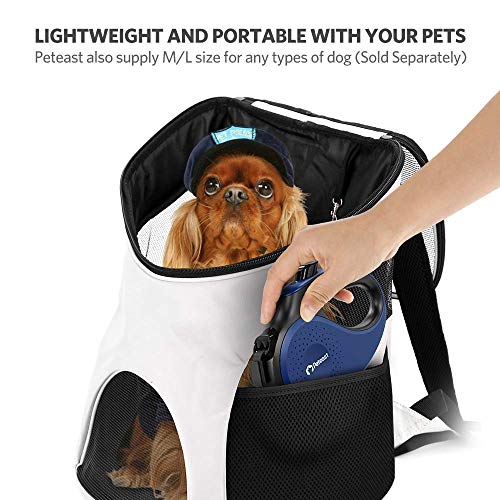 Peteast Retractable Dog Leash Small Breed, Patented Dog Leash for Small Dog, Leash Up to 26lbs, 10ft, Portable Design with One Button Brake/ Lock, Comfortable Hand Grip,Blue
