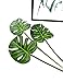 Ahvoler Artificial Palm Leaves Tropical Monstera Leaf Stem Plant for Room Decor Hawaiian Jungle Green Party Decorations, 3 pcs 24.5 