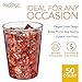 Glitter Disposable Cups | 10 oz. 50 Pack | Clear Plastic Cups | Silver Glitter Plastic Party Cups | Disposable Plastic Wine Glasses for Parties | Plastic Cocktail Glasses | Wedding Holiday Tumblers