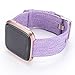 EZCO Compatible Fitbit Versa Bands, Woven Fabric Breathable Watch Strap Quick Release Replacement Wristband Accessories Compatible Fitbit Versa Smart Watch Women Man (Purple)