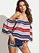 Floerns Women's Multicolor Striped Off The Shoulder Blouse Small Multicolor