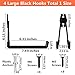 Yisunnan Heavy Duty Garage Storage Utility Double Hooks,Extended Wall Mount Tool Holder Organizer for Ladders,Bike,Chair (4 Pack Black 7.5