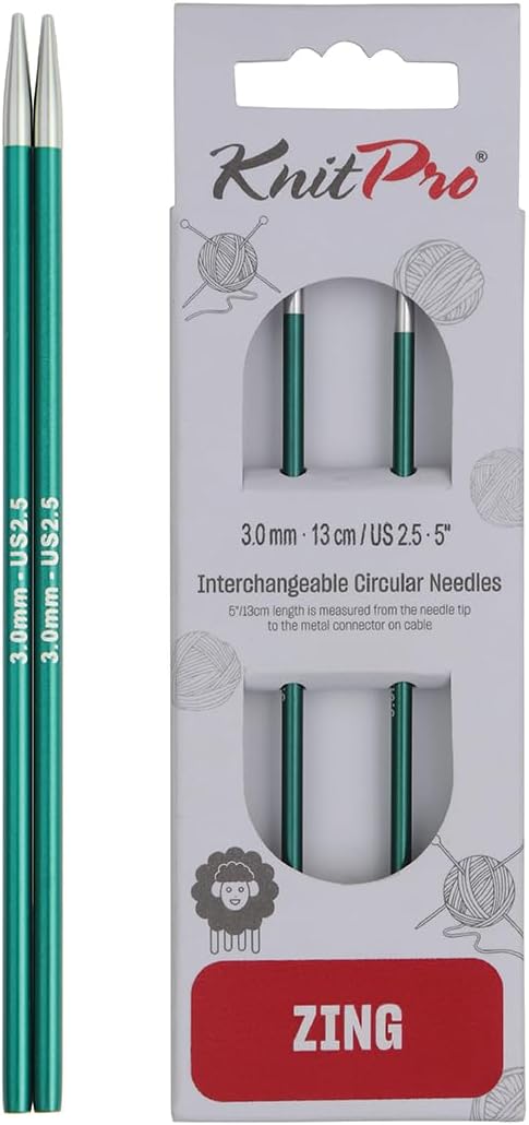 KnitPro Zing Interchangeable Circular Needles 5" 3.00mm 13cm