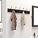 SONGMICS Wall Mounted Coat Rack Hook Rail Rack with 6 Tri-Hooks for Entryway Bathroom Closet Room, Dark Brown ULHR31BR