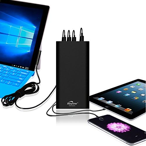 Abyone SPC30B 36000mAh 6Ports Portable Charger External Battery for Surface Book Surface Pro 4/3/2 Surface 3/2; USB Quick Charge for Google Pixel New MacBoook iPad iPhone Android tablets smartphones